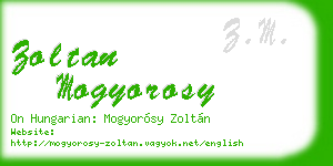 zoltan mogyorosy business card